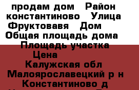 продам дом › Район ­ константиново › Улица ­ Фруктовавя › Дом ­ 13 › Общая площадь дома ­ 50 › Площадь участка ­ 15 › Цена ­ 1 350 000 - Калужская обл., Малоярославецкий р-н, Константиново д. Недвижимость » Дома, коттеджи, дачи продажа   . Калужская обл.